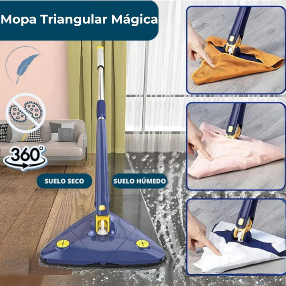 FREGONA TRIANGULAR TELESCOPICA 360* + 5 RECAMBIOS GRATIS