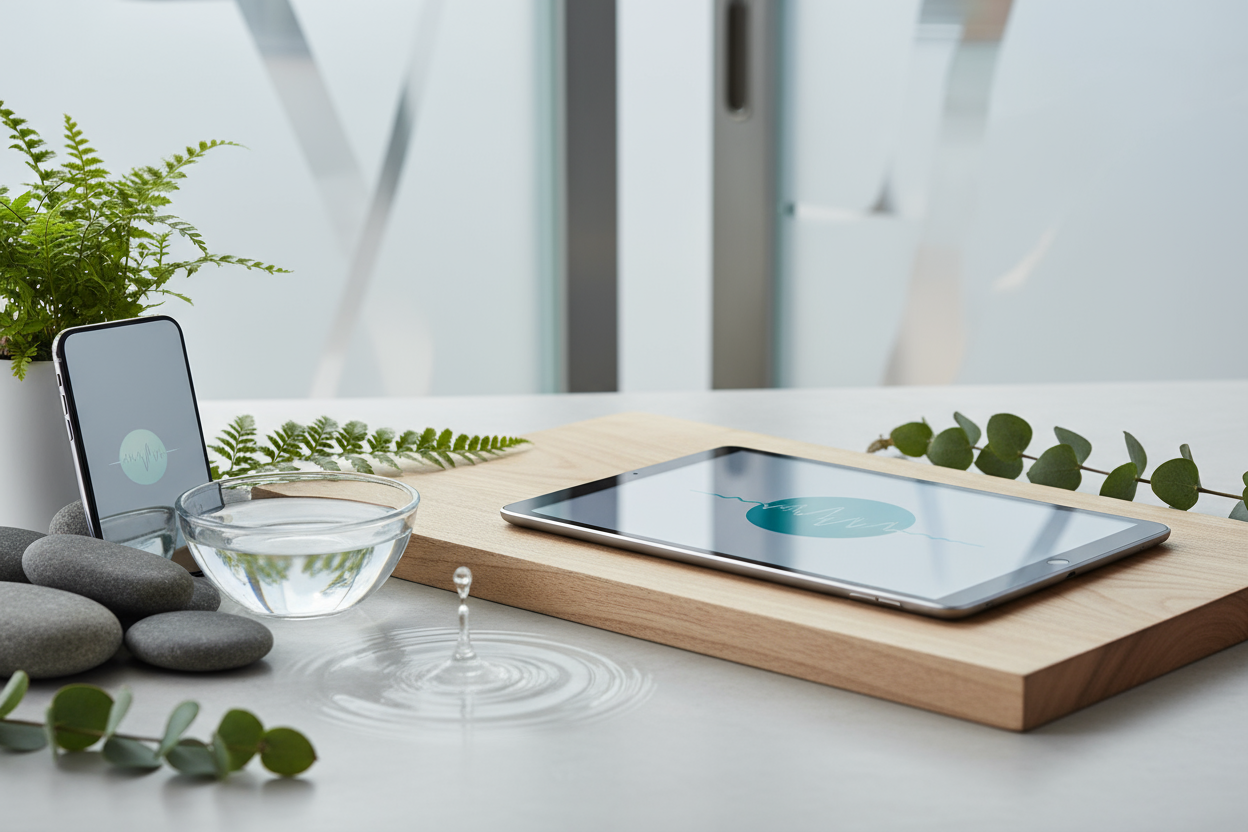 necesito una imagen para mi tienda DARCOT en la que se mezcle tecnologia, elegancia y bienestar